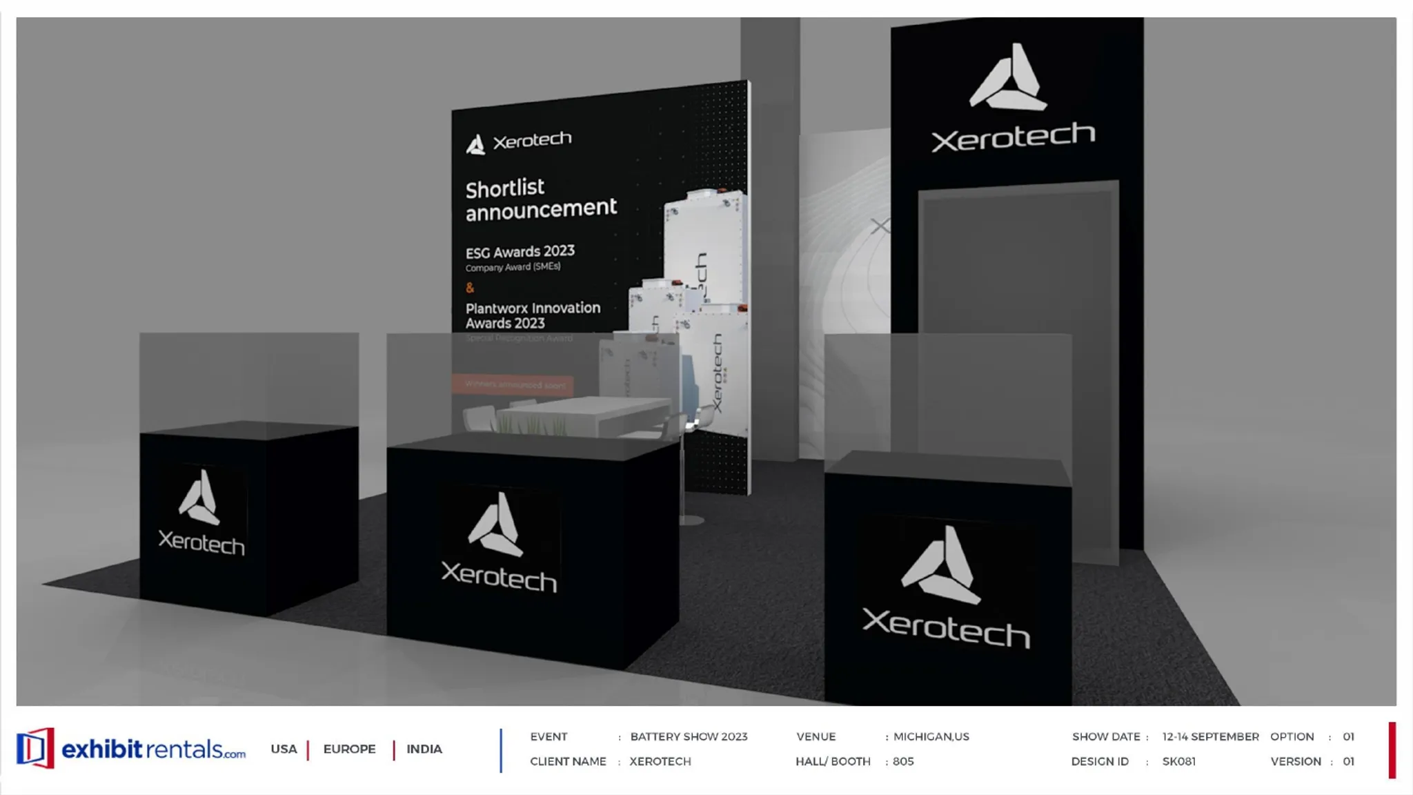 20x20 Peninsula booth design by Exhibit-Rentals